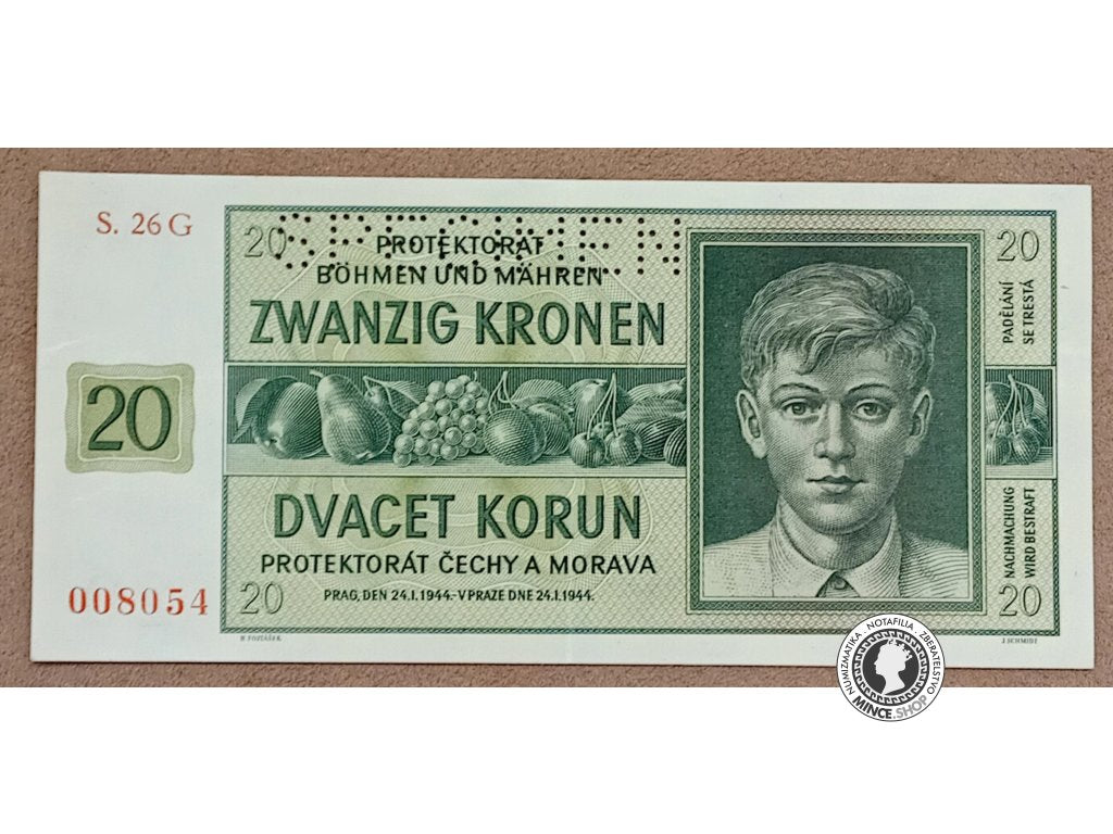 20 Koruna - 1944 - Protektorát Čechy a Morava