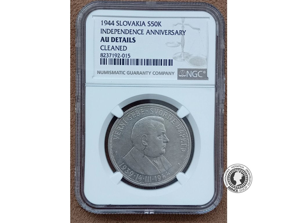 50 koruna - Slovenský Štát - 1944 - Dr. Jozef Tiso - kvalita AU DETAILS