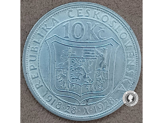 10.koruna - 1.ČSR - 1928 - Desiate výročie vzniku ČSR