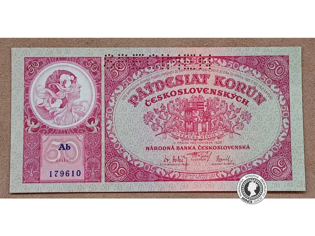 50 Korún - 1929 - 1.ČSR