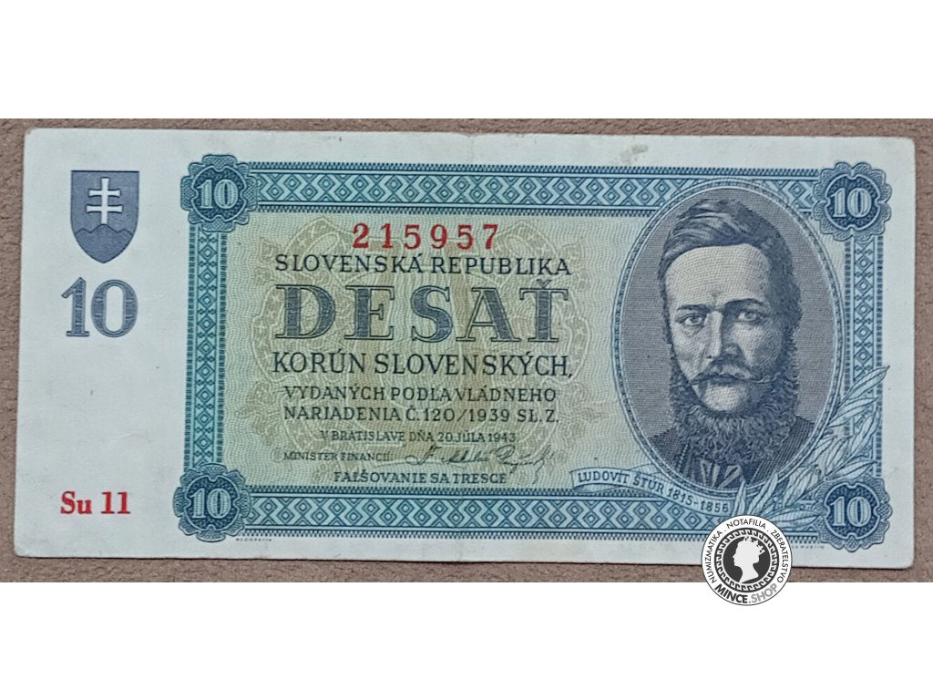 10 Korún - 1943 - Slovenský Štát