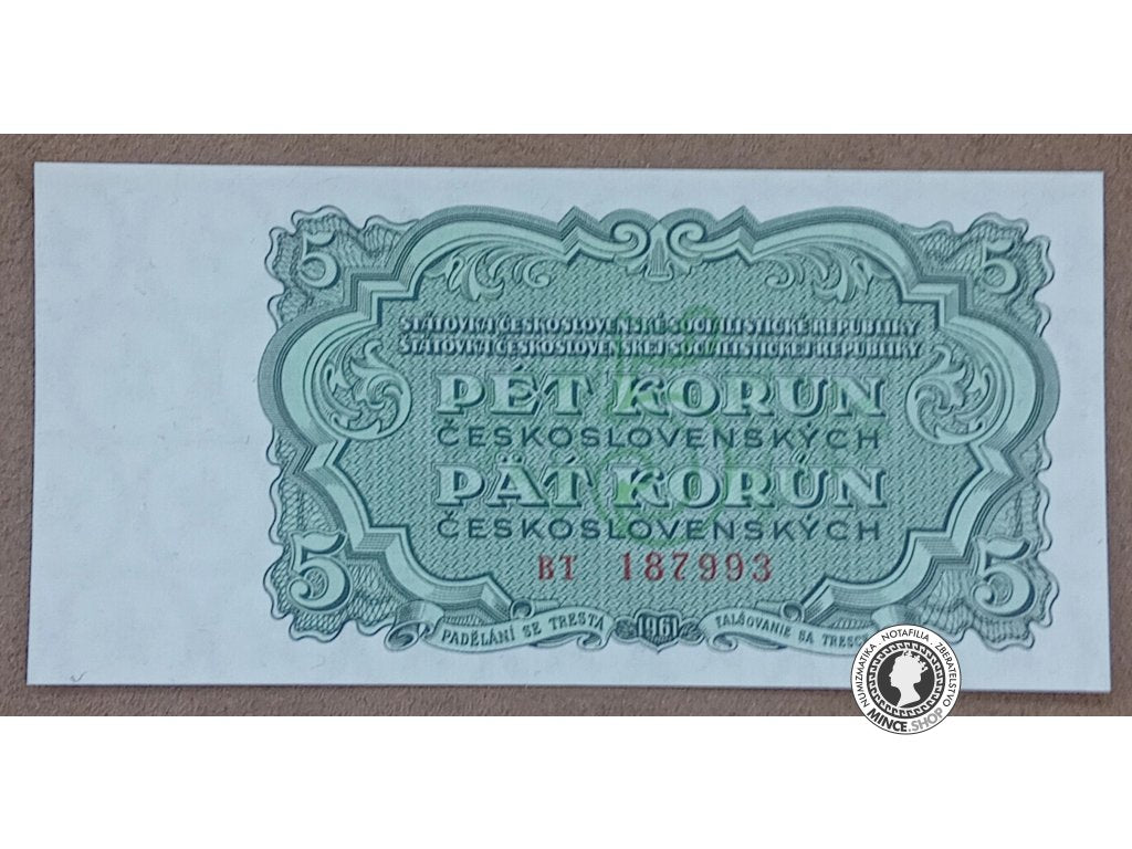 5 Korún - 1961 - ČSSR - UNC