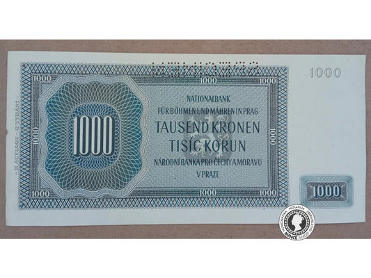 1000 Korún - 1942 - Protektorát Čechy a Morava - SPECIMEN
