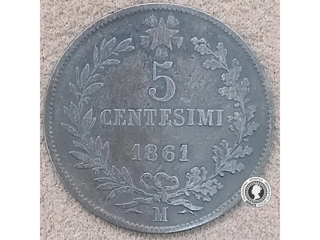 5 centisimi - Taliansko - 1861 M