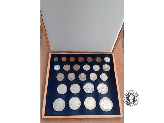 Sada mincí v drevenej kazete Slovenský štát 1939 - 1945 aj s variantami