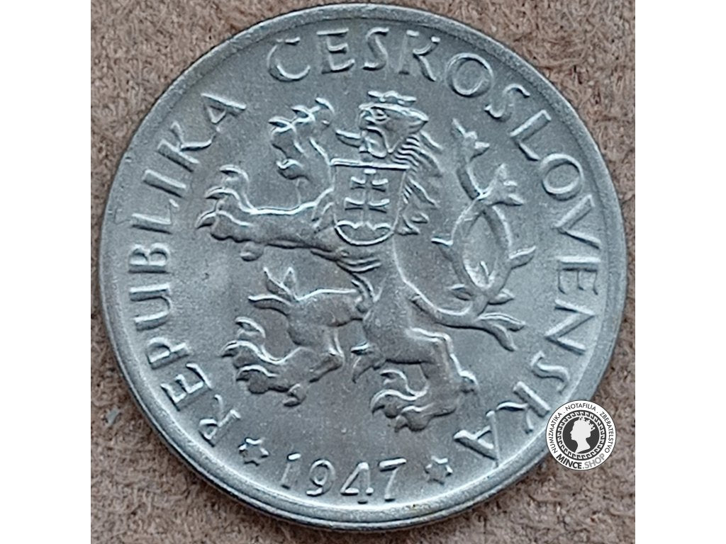 1 koruna - Česko-Slovensko - 1947