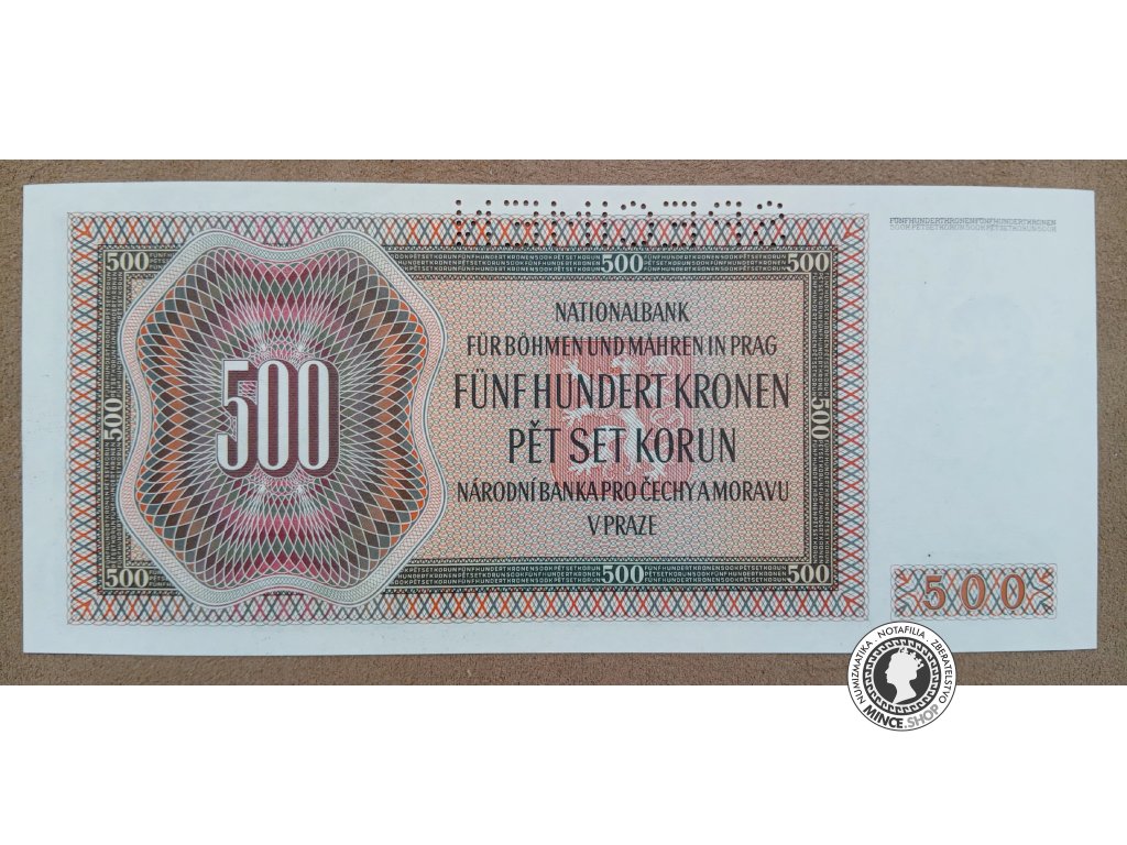 500 Korún - 1942 - Protektorát Čechy a Morava