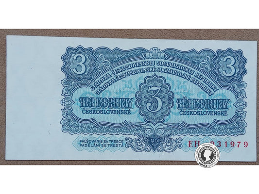 3 Koruny - 1961 - ČSSR