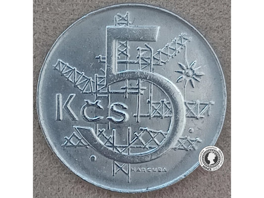 5 koruna - Česko-Slovensko - 1991