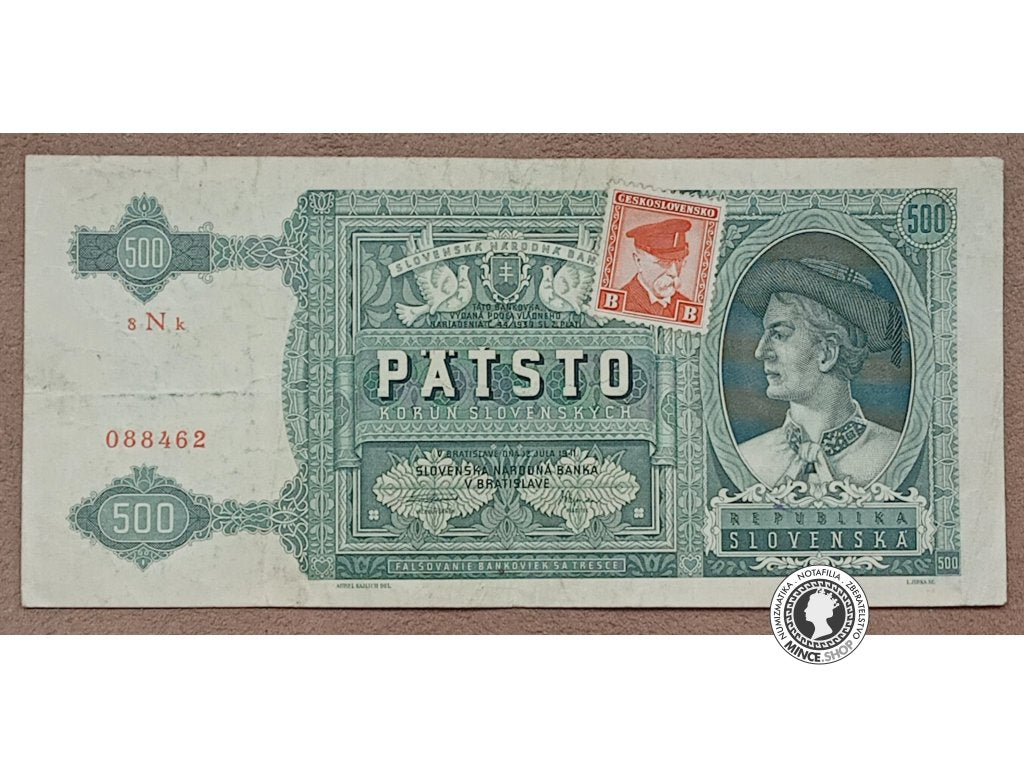 500 Korún koľkovaných - 1941 - Slovenský Štát / ČSR