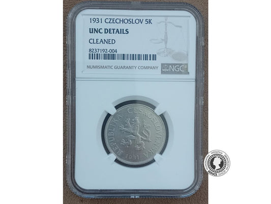 5.koruna - 1.ČSR - 1931- UNC Details