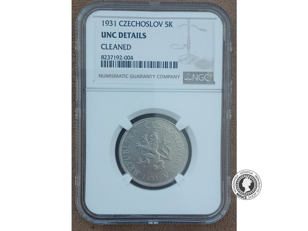 5.koruna - 1.ČSR - 1929 - kvalita AU 55