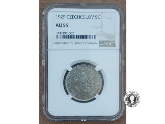 5.koruna - 1.ČSR - 1929 - kvalita AU 55