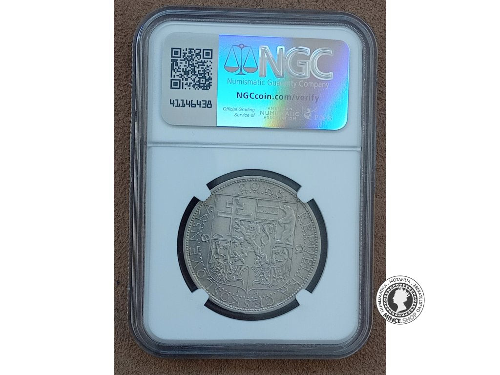 20.koruna - 1.ČSR - 1937 - úmrtie prezidenta T.G.Masaryka - kvalita XF Details