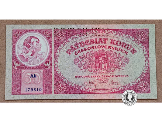 50 Korún - 1929 - 1.ČSR